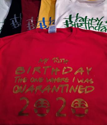 Birthday Group Special (6 shirts) Name on the back of Bday girl/boy shirt