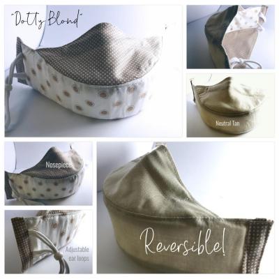 Singer's Mask REVERSIBLE, Dotty Blond and Tan